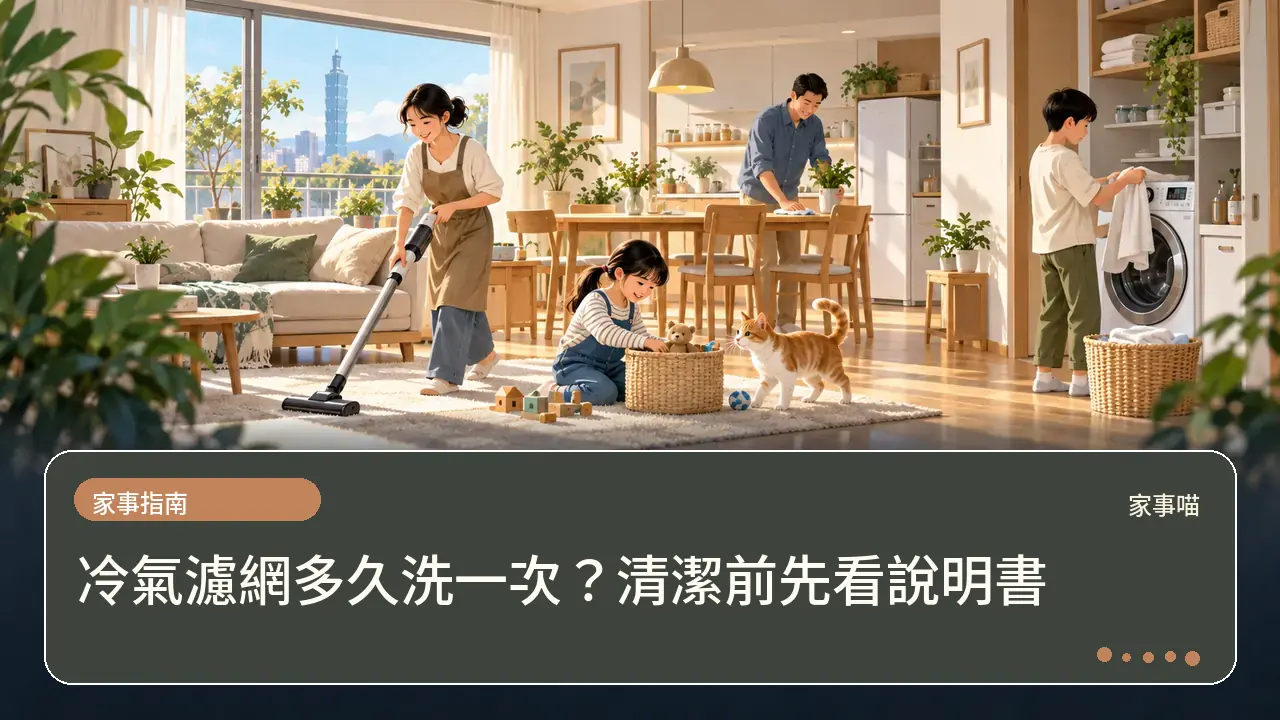 冷氣濾網多久洗一次?清潔前先看說明書主題插畫