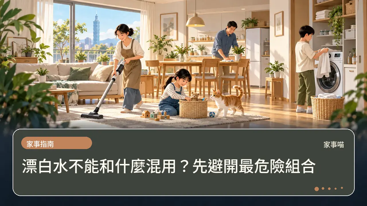 漂白水不能和什麼混用?先避開最危險組合主題插畫