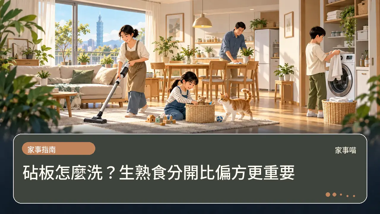 砧板怎麼洗?生熟食分開比偏方更重要主題插畫