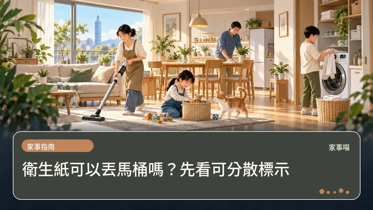 衛生紙可以丟馬桶嗎?先看可分散標示主題插畫